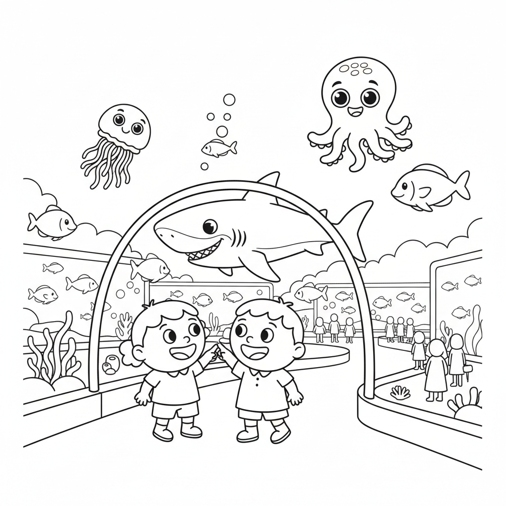 Aquarium Tour coloring page