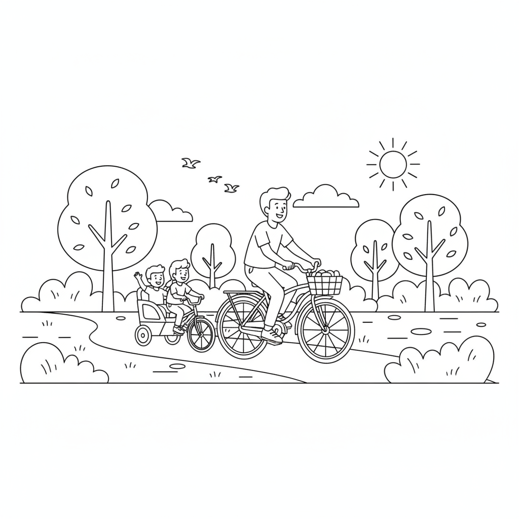 Bicycle Ride coloring page