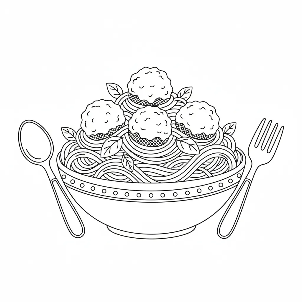 Bowl of Pasta printable