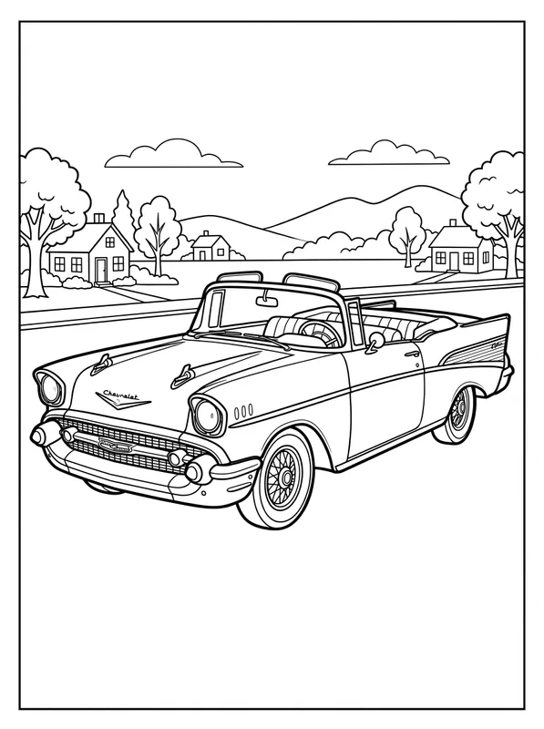 Classic 1950s Convertible Car printable