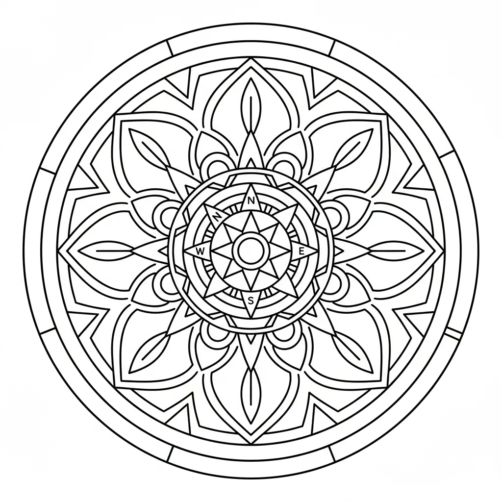 Compass Mandala printable