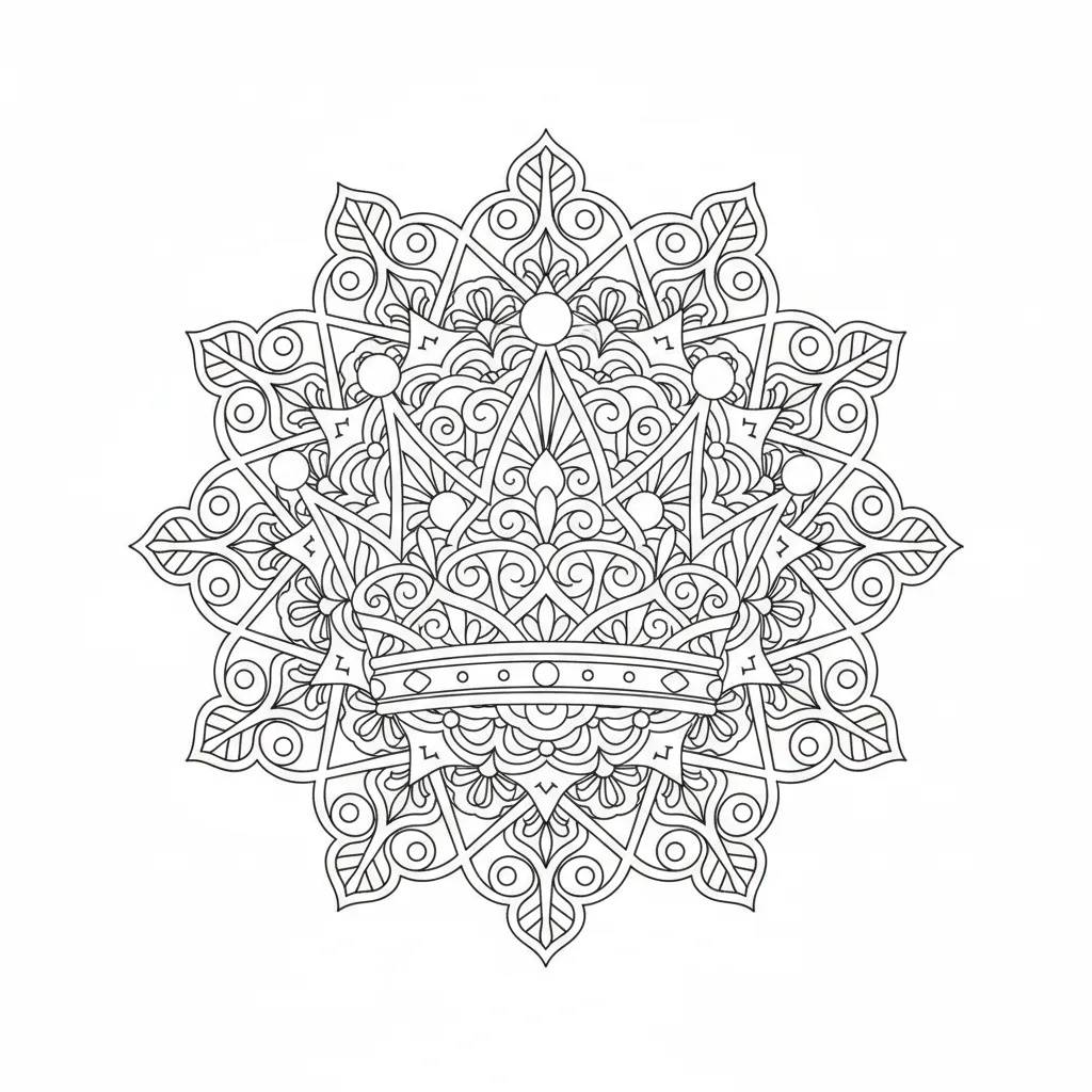 Crown Mandala printable