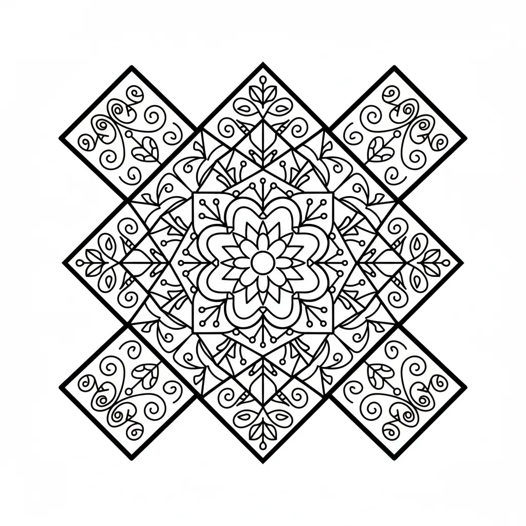 Diamond Mandala printable