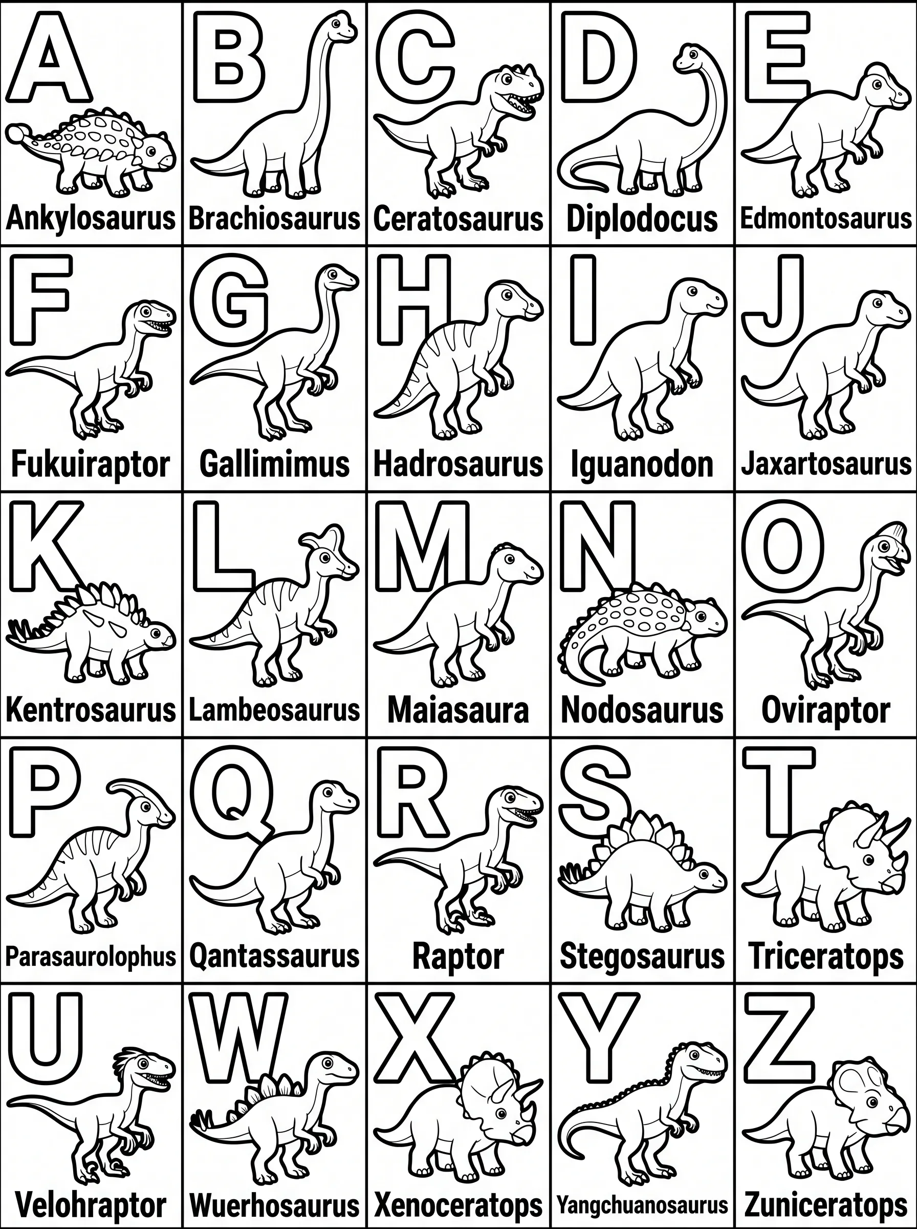 Dinosaur Alphabet printable