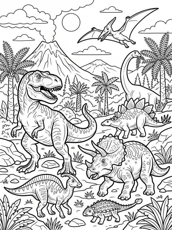 Dinosaur Scene printable