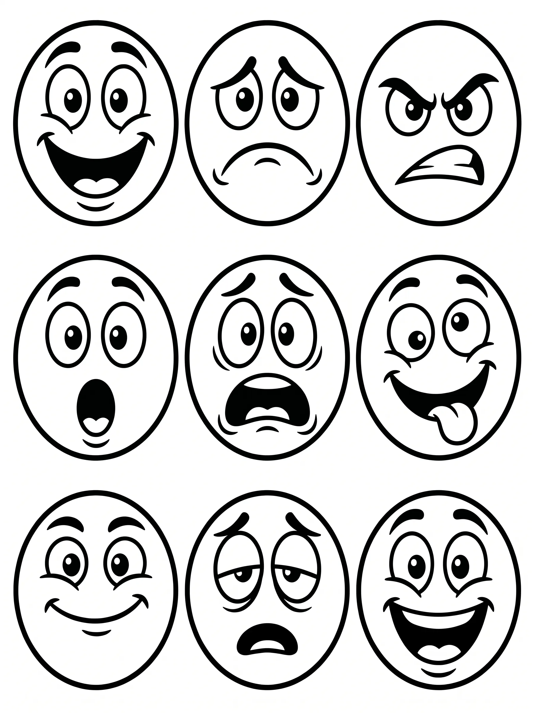 Emotions Faces printable