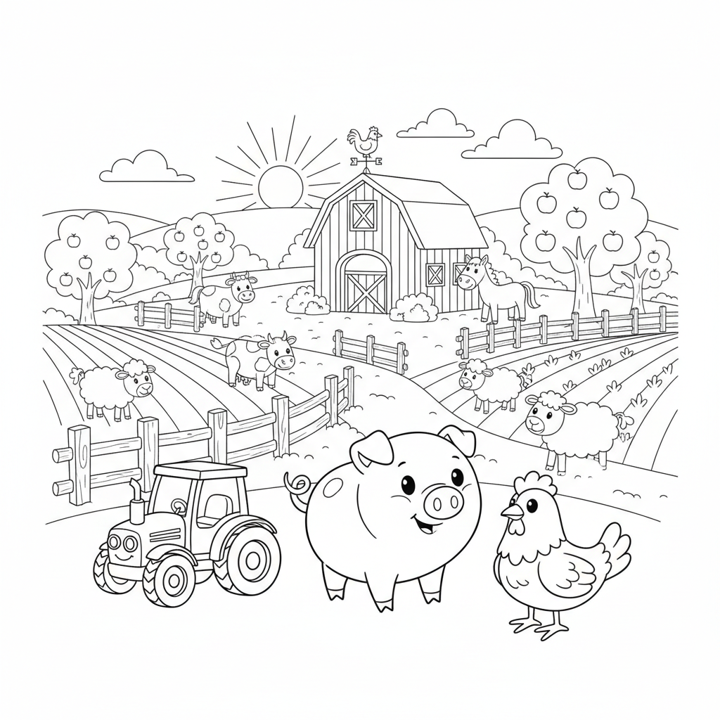 Farm Yard coloring page