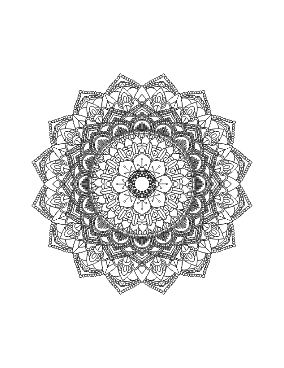 Flower Mandala Page 1 coloring page