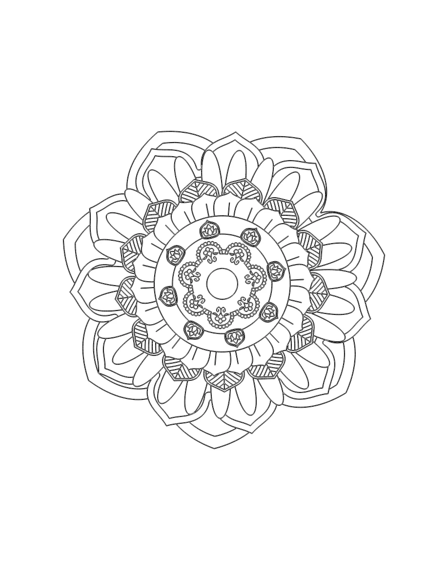 Flower Mandala Page 14 coloring page