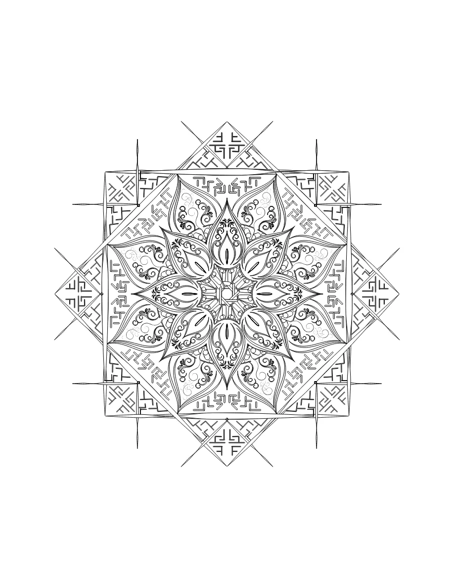 Flower Mandala Page 42 coloring page