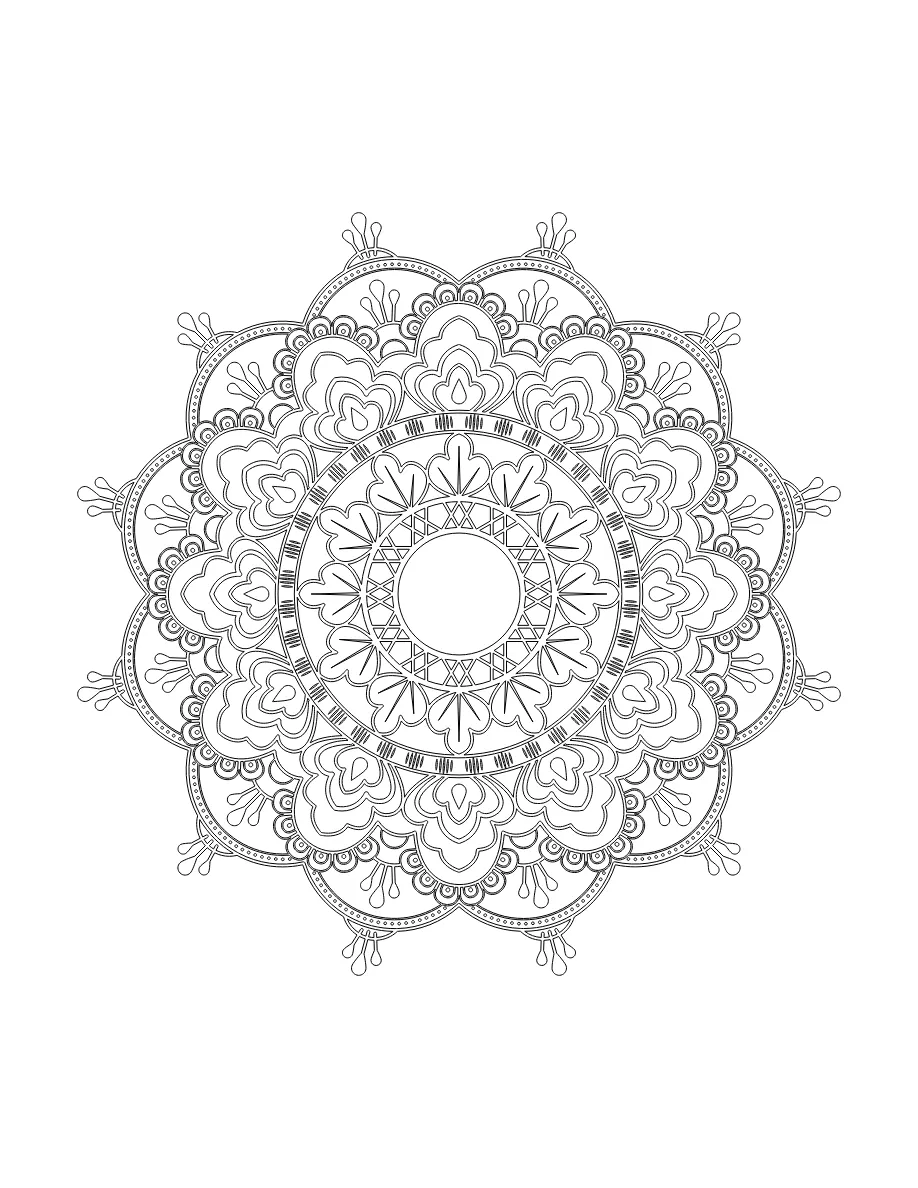 Flower Mandala Page 58 coloring page