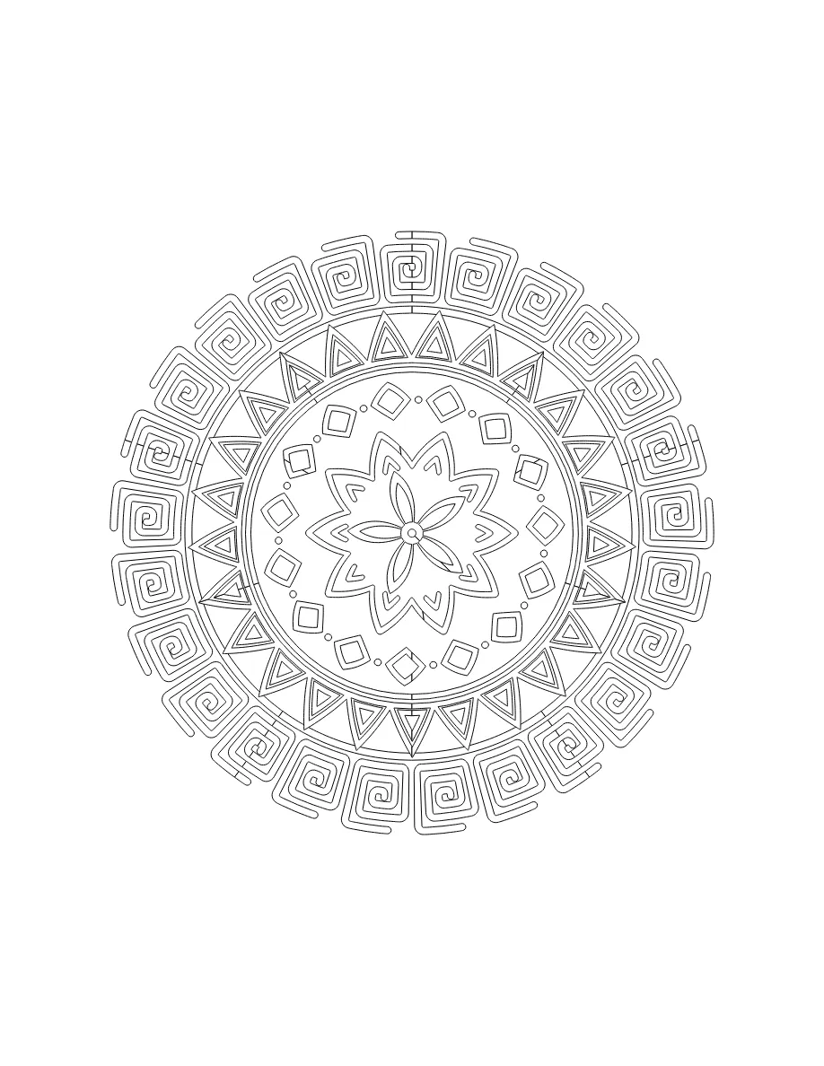 Flower Mandala Page 65 coloring page