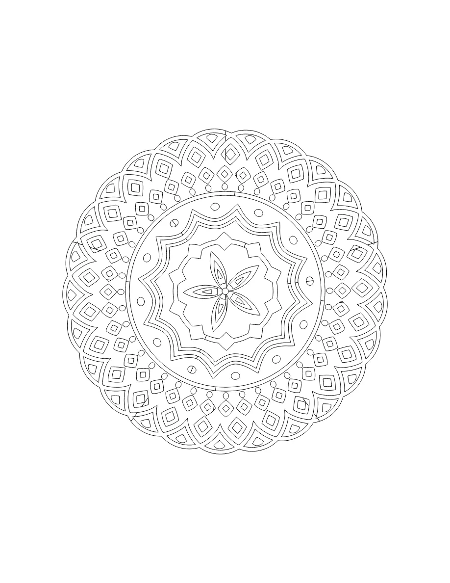 Flower Mandala Page 68 coloring page