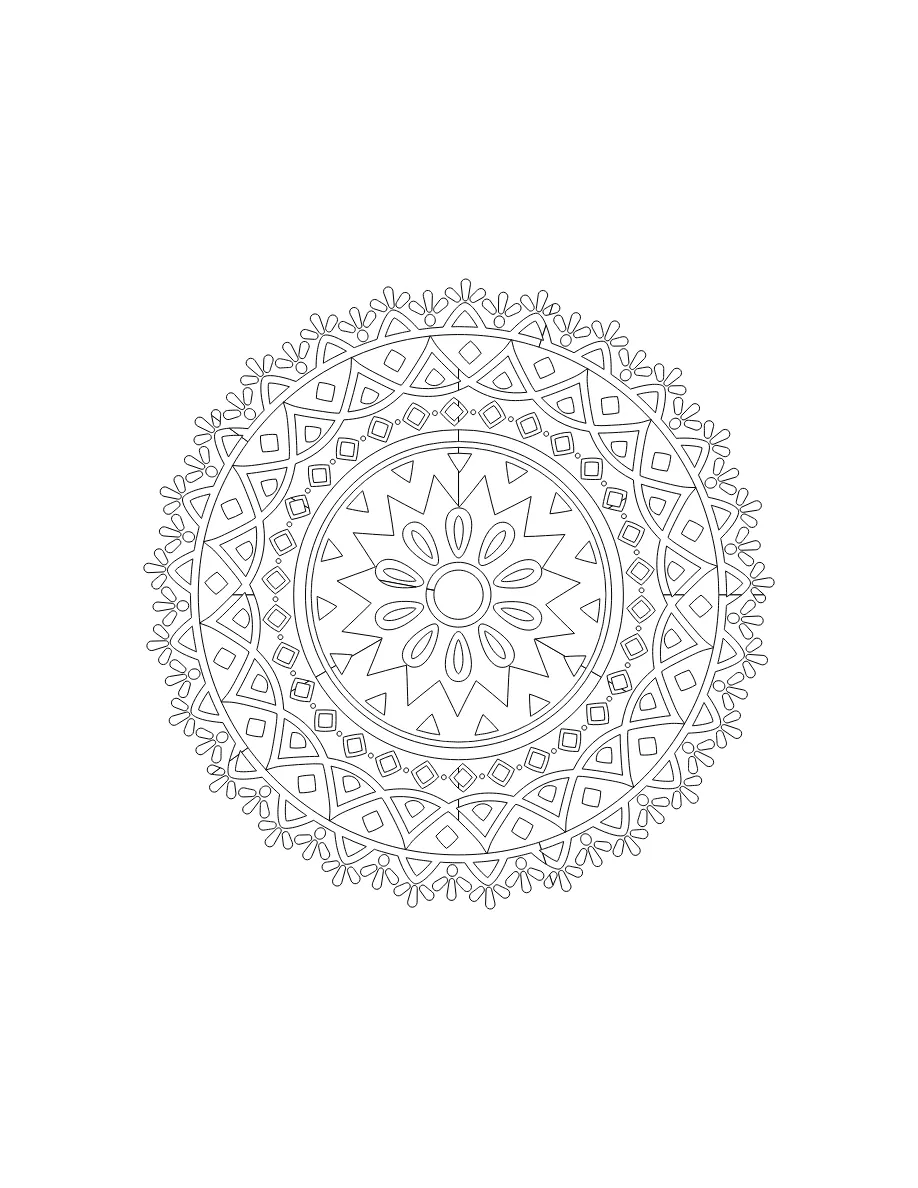Flower Mandala Page 72 coloring page