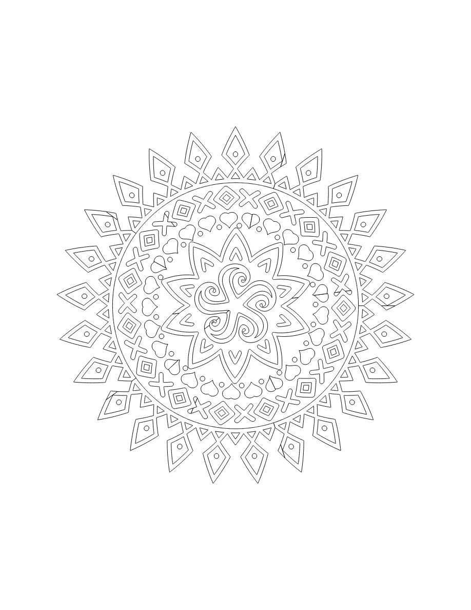 Flower Mandala Page 73 coloring page