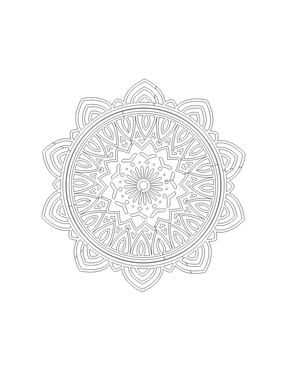 Flower Mandala Page 77 coloring page