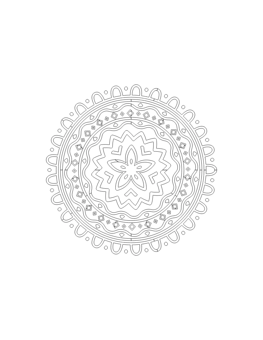 Flower Mandala Page 87 coloring page