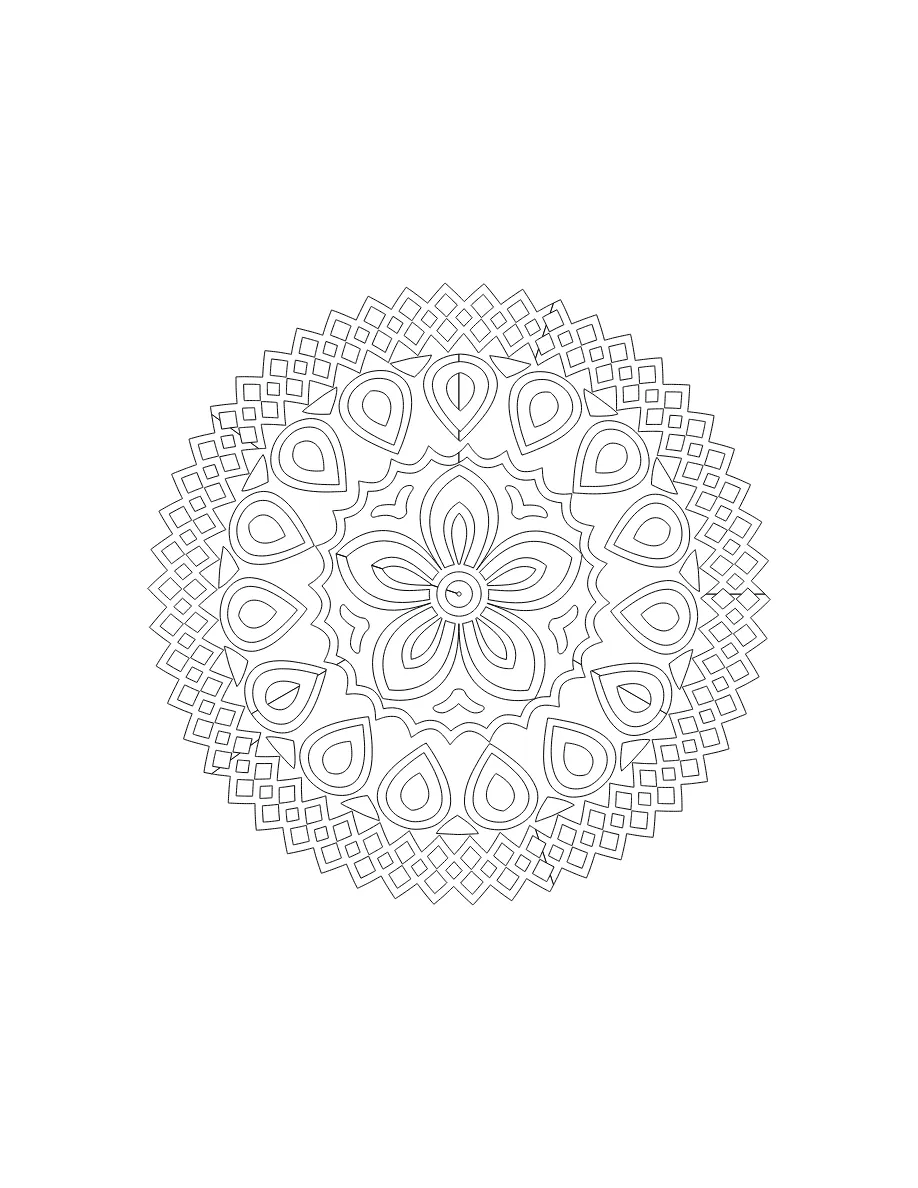 Flower Mandala Page 91 coloring page