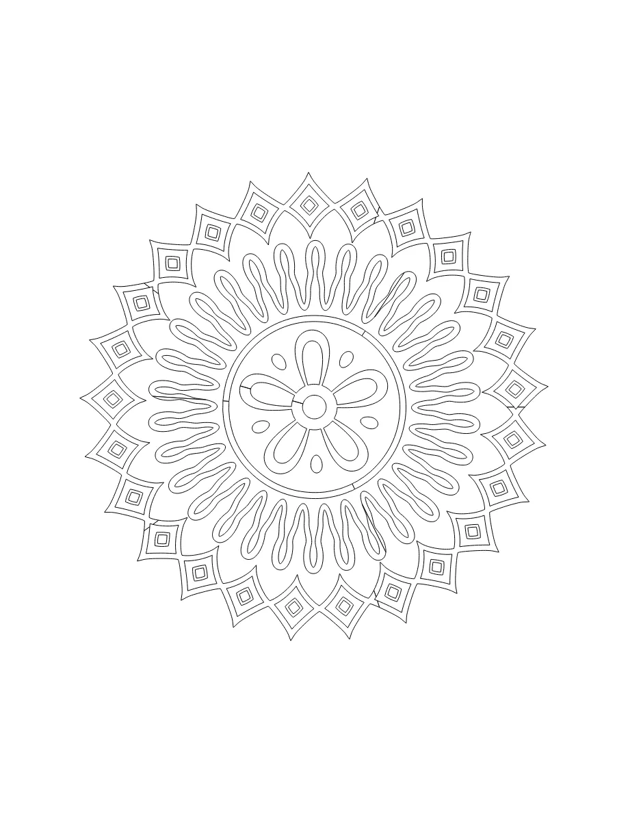 Flower Mandala Page 98 coloring page