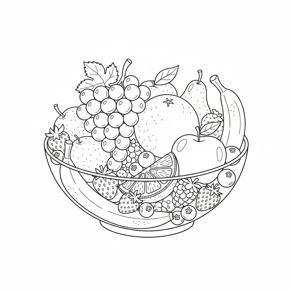 Fruit Bowl coloring page
