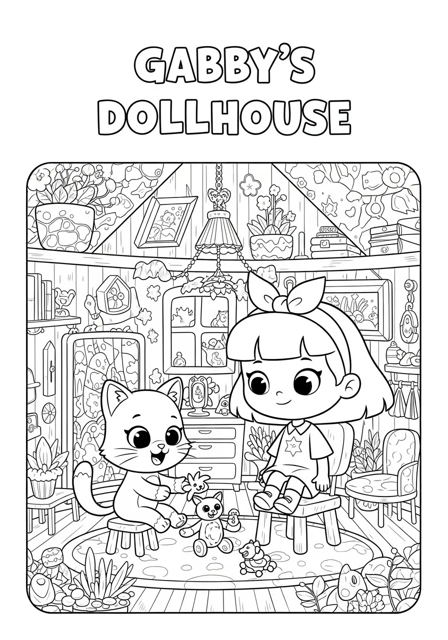 Gabby's Dollhouse Coloring Page coloring page