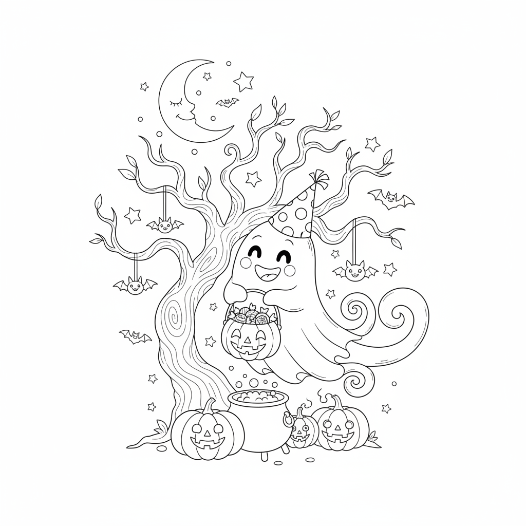 Halloween Ghost coloring page