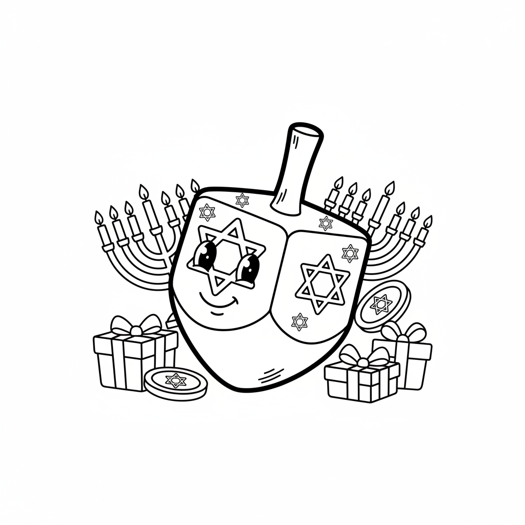 Hanukkah Dreidel coloring page