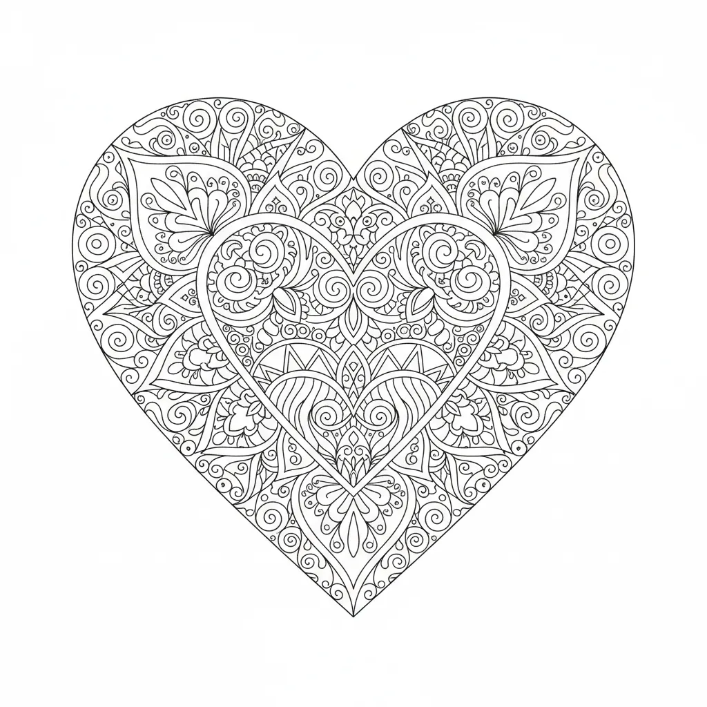 Heart Mandala printable