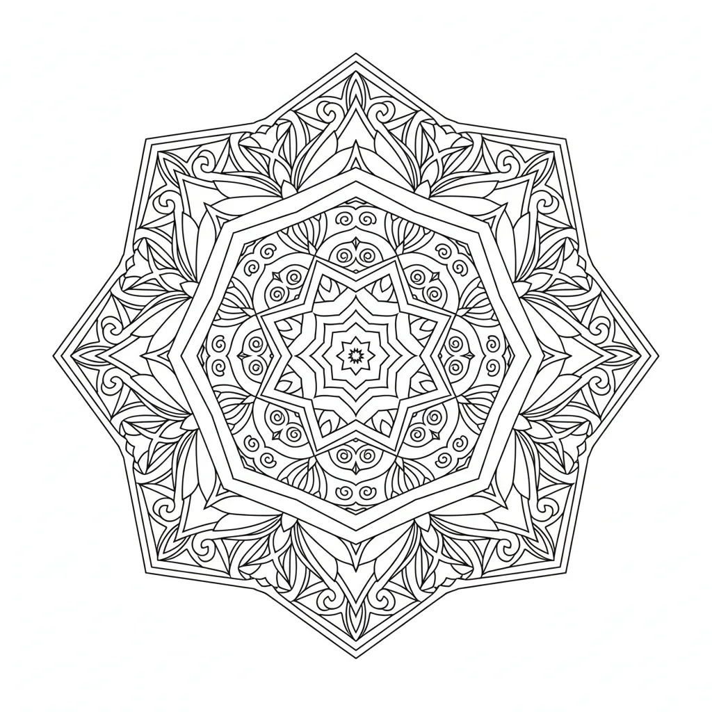 Hexagon Mandala printable