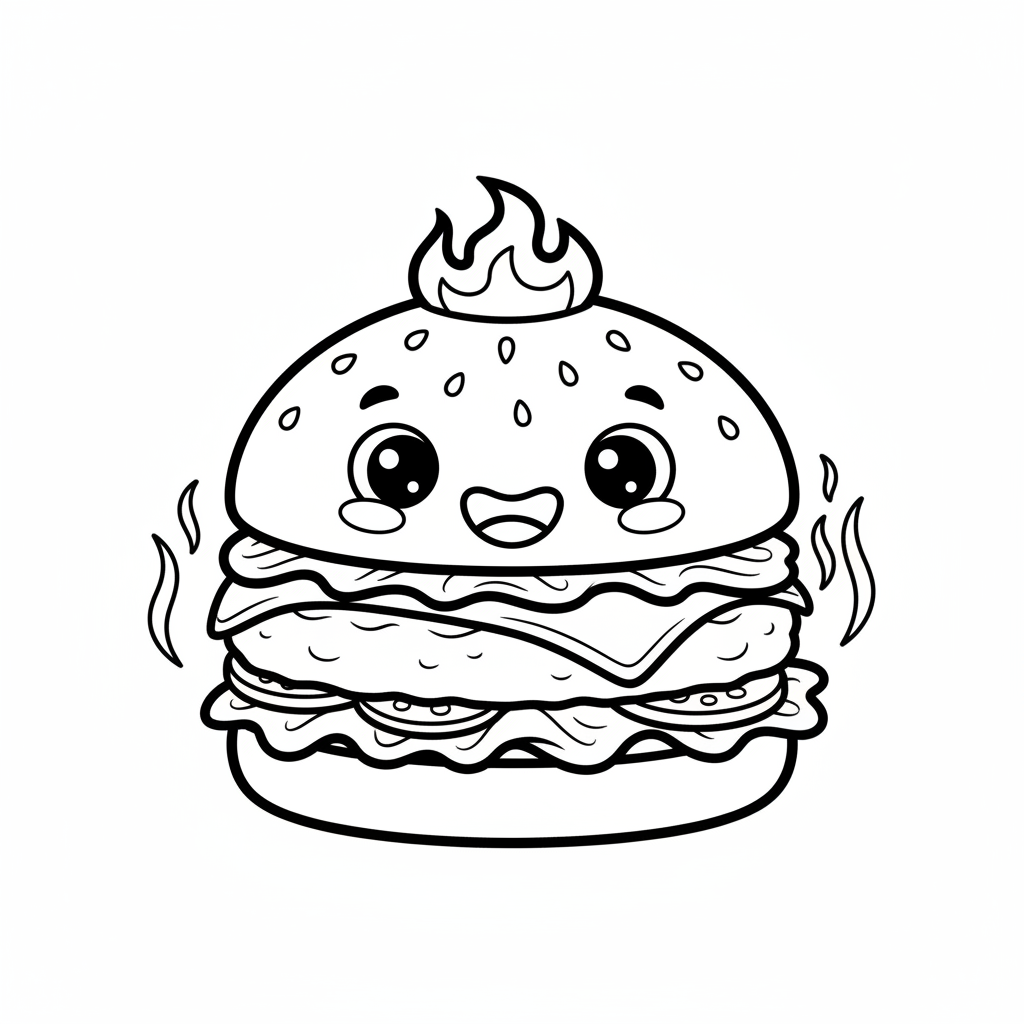 Hot Burger coloring page