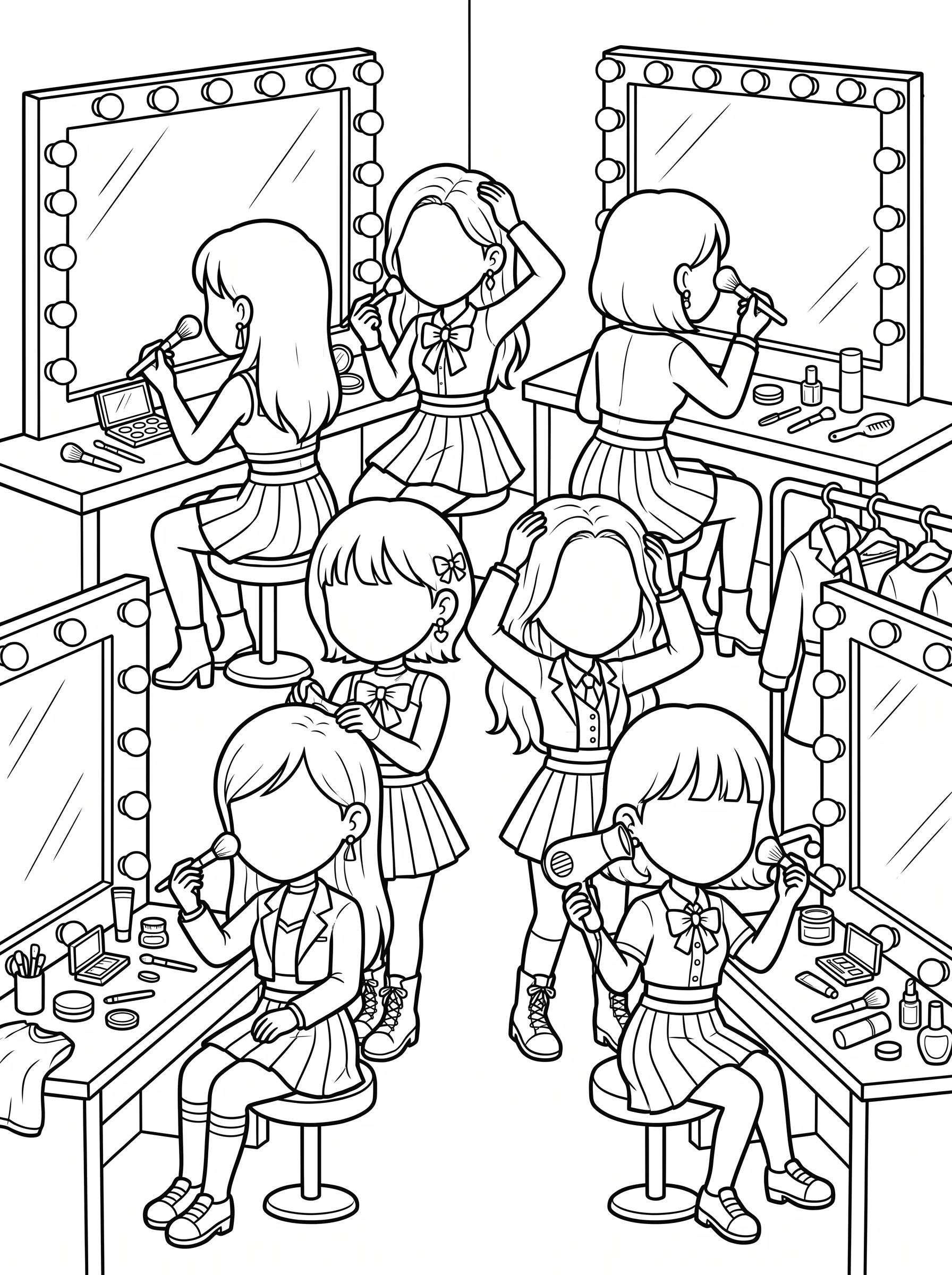 Katseye Dressing Room Line Art printable