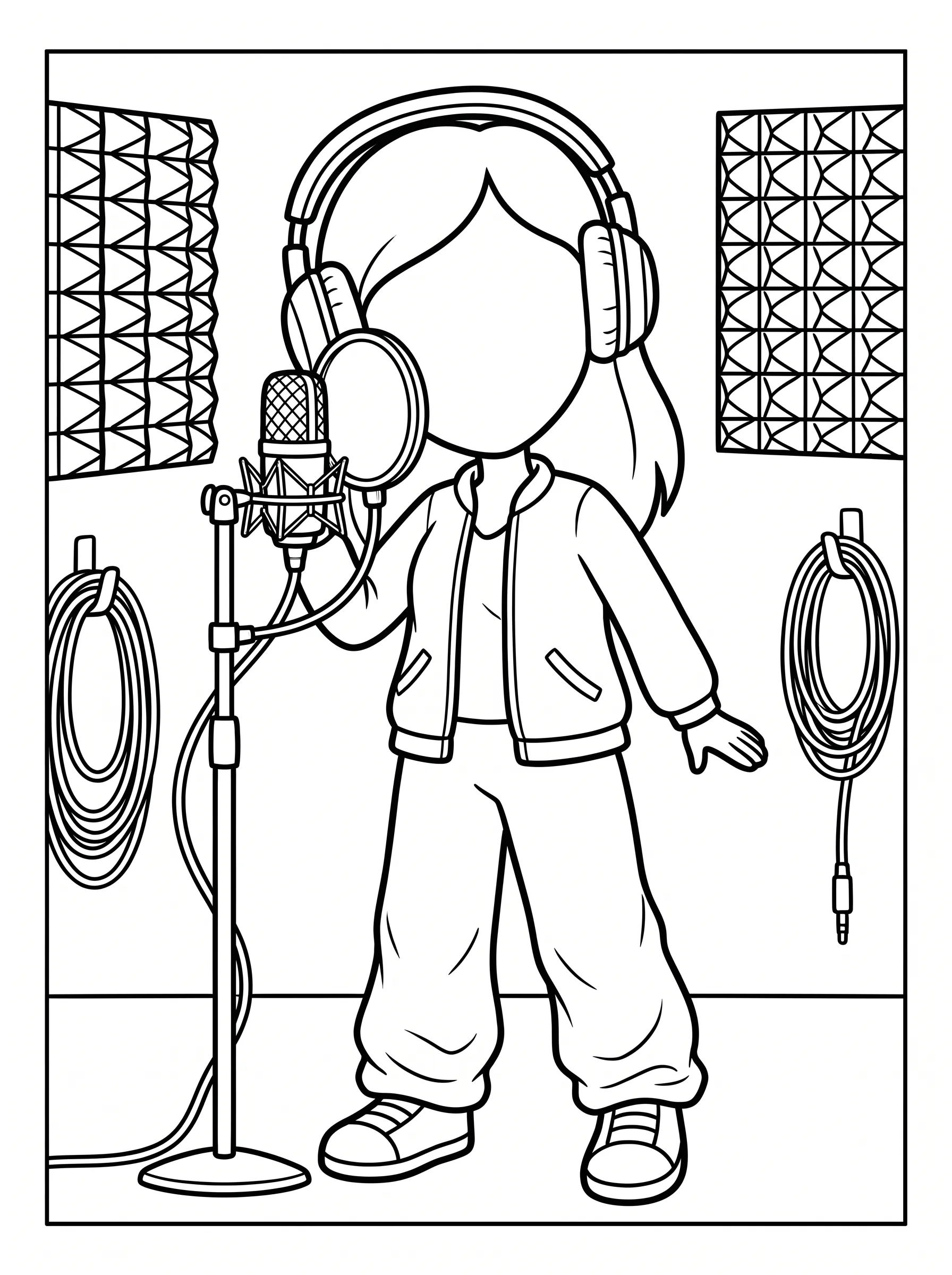 Katseye Singing in Recording Studio printable