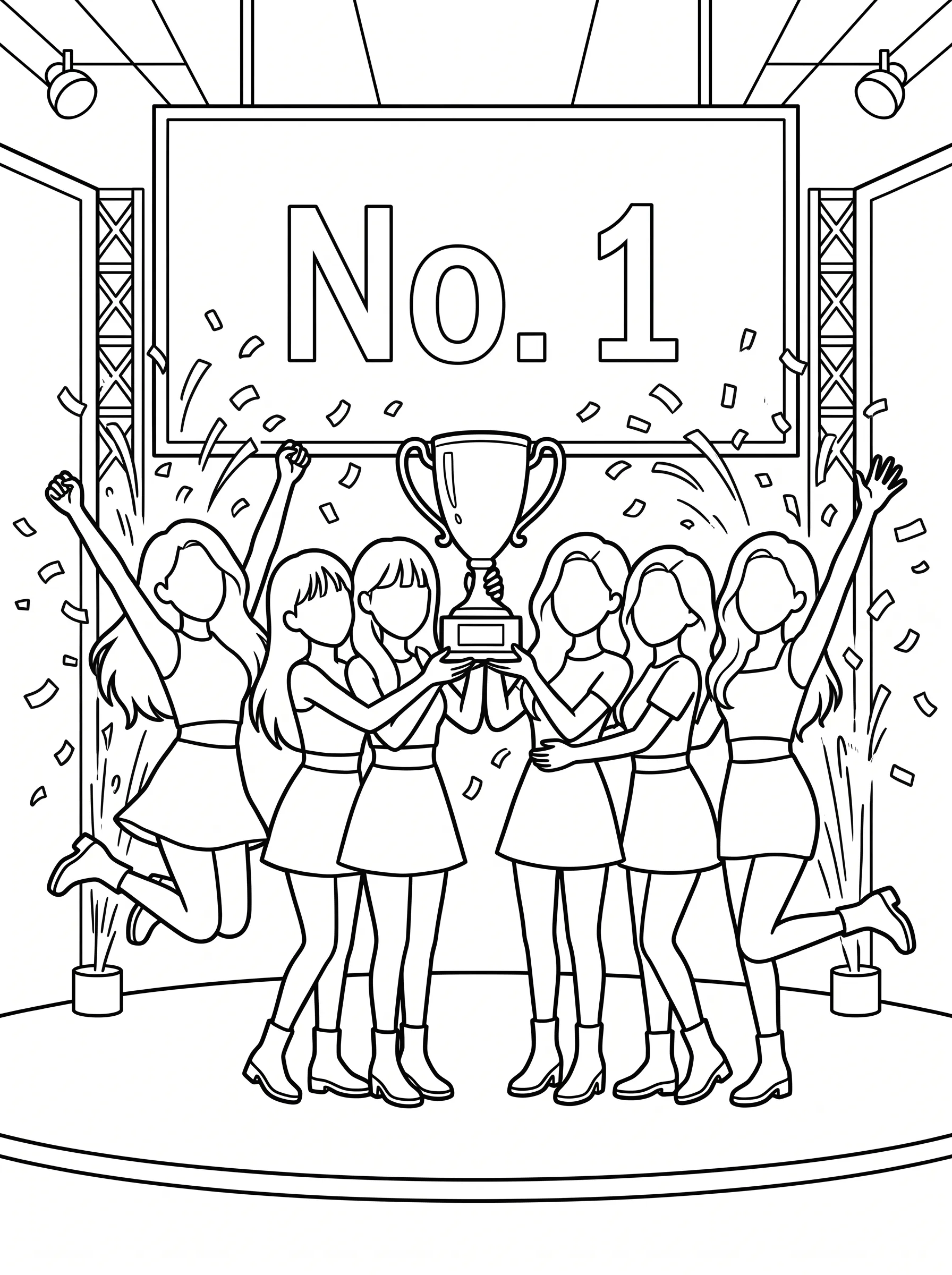 Katseye Idols Holding Trophy Celebration printable