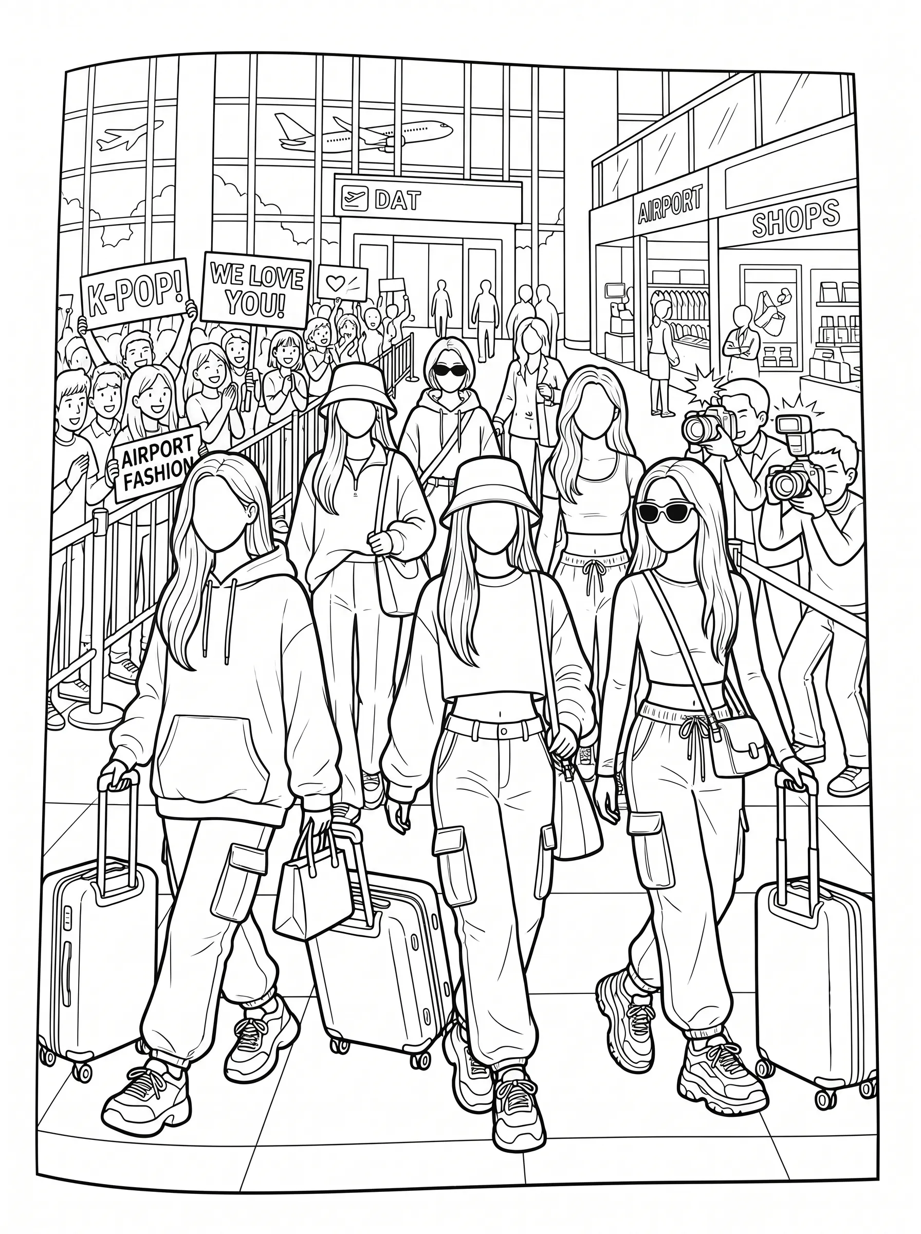 Katseye Idols Walking Airport printable