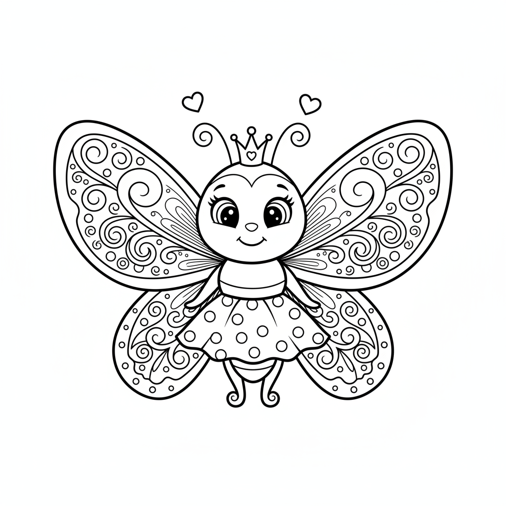 Lady Butterfly coloring page