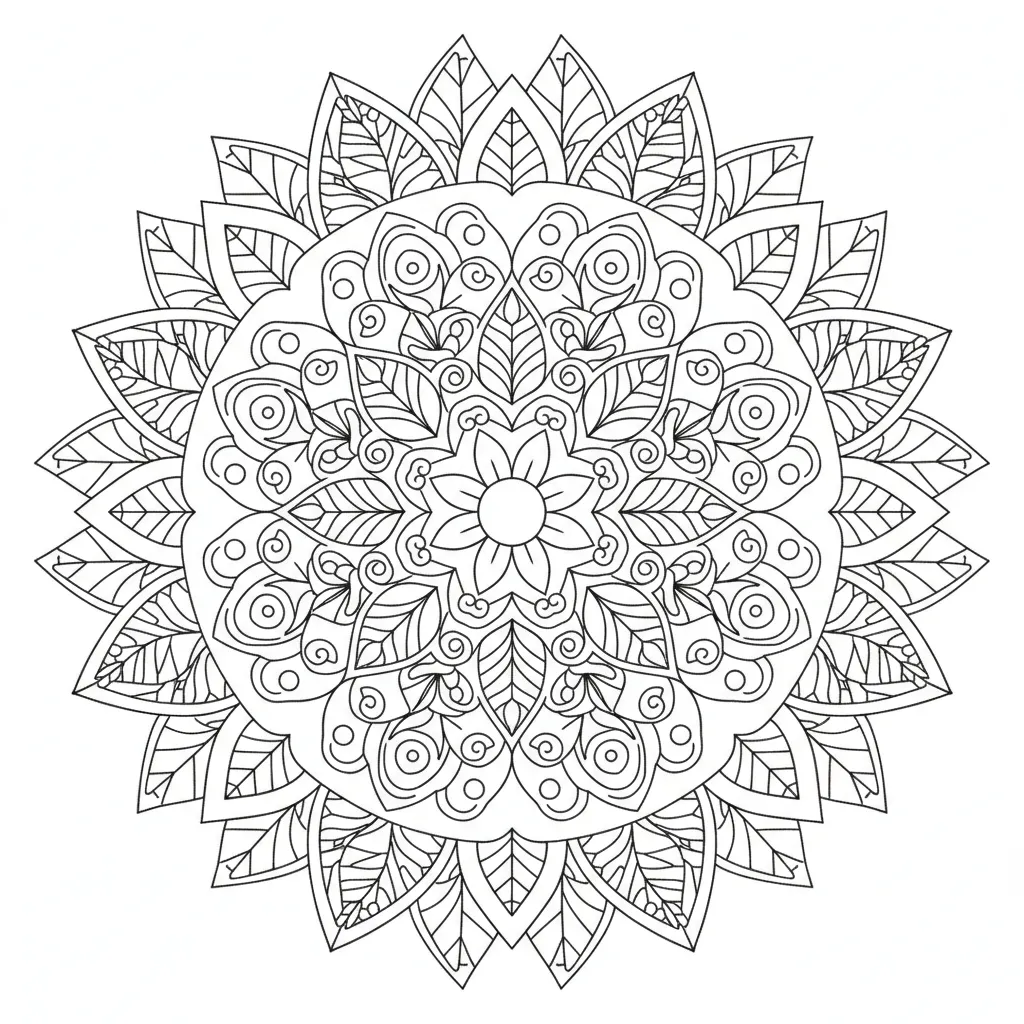 Leaf Mandala printable