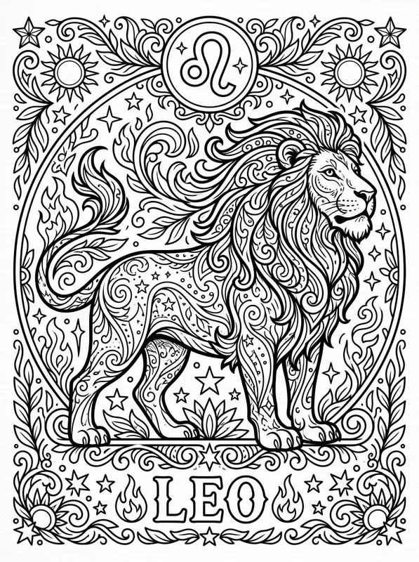 Leo Zodiac Sign printable