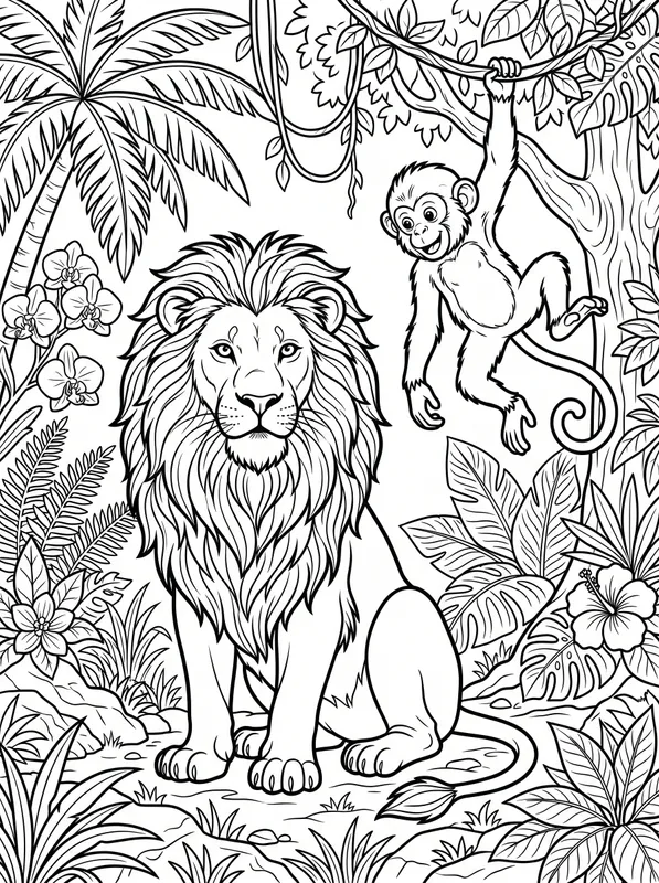 Jungle — Lion & Monkey printable