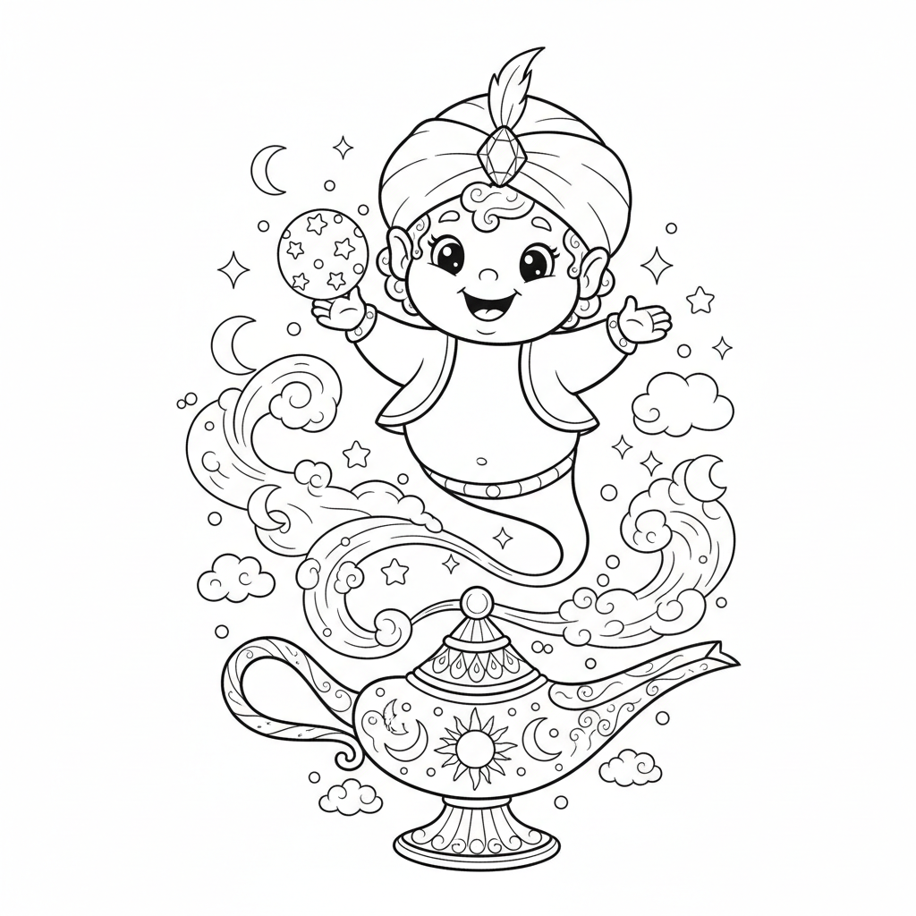 Magical Genie coloring page