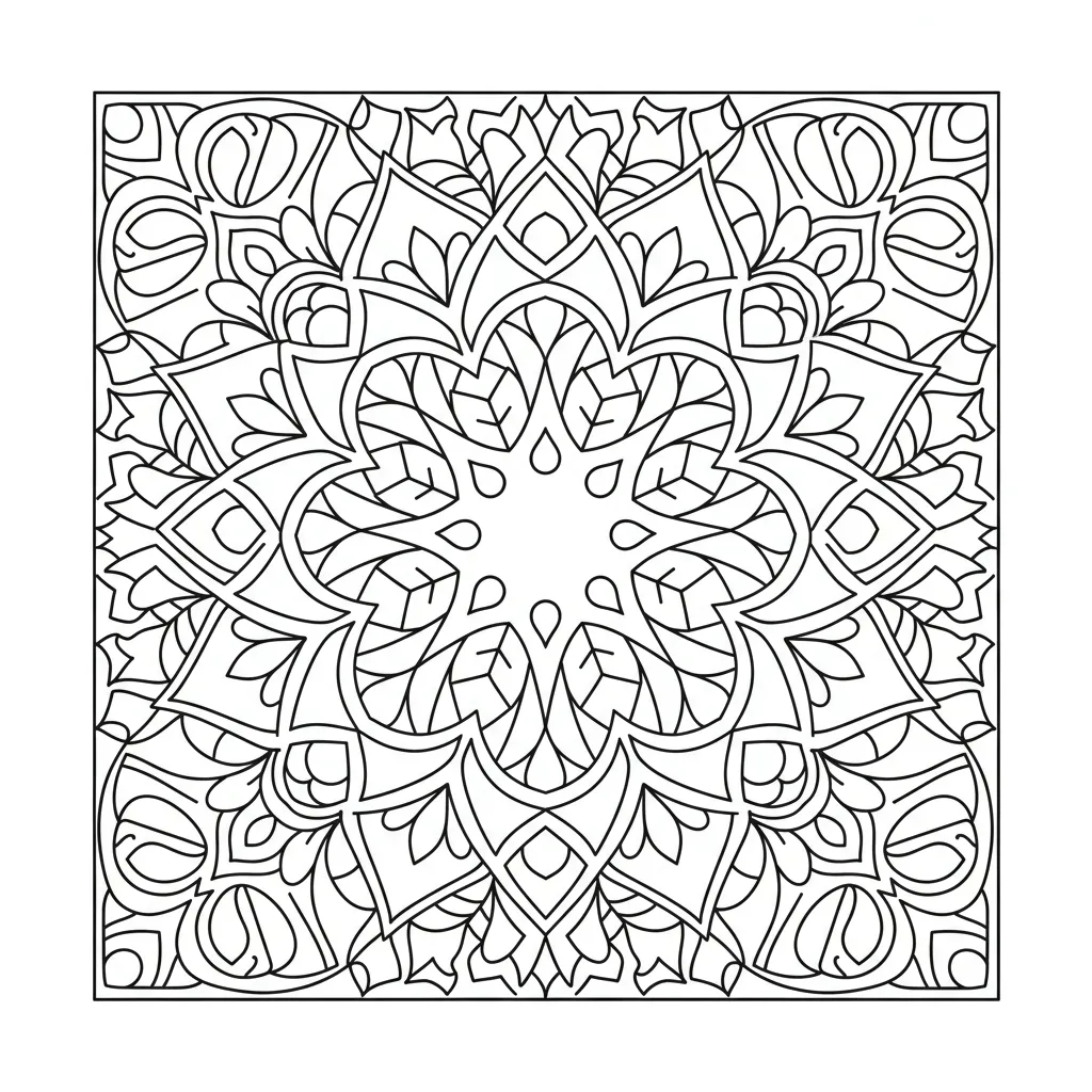 Square Mandala printable