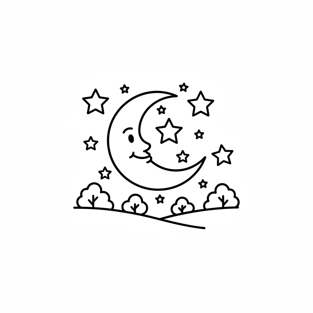 Moon and Stars printable