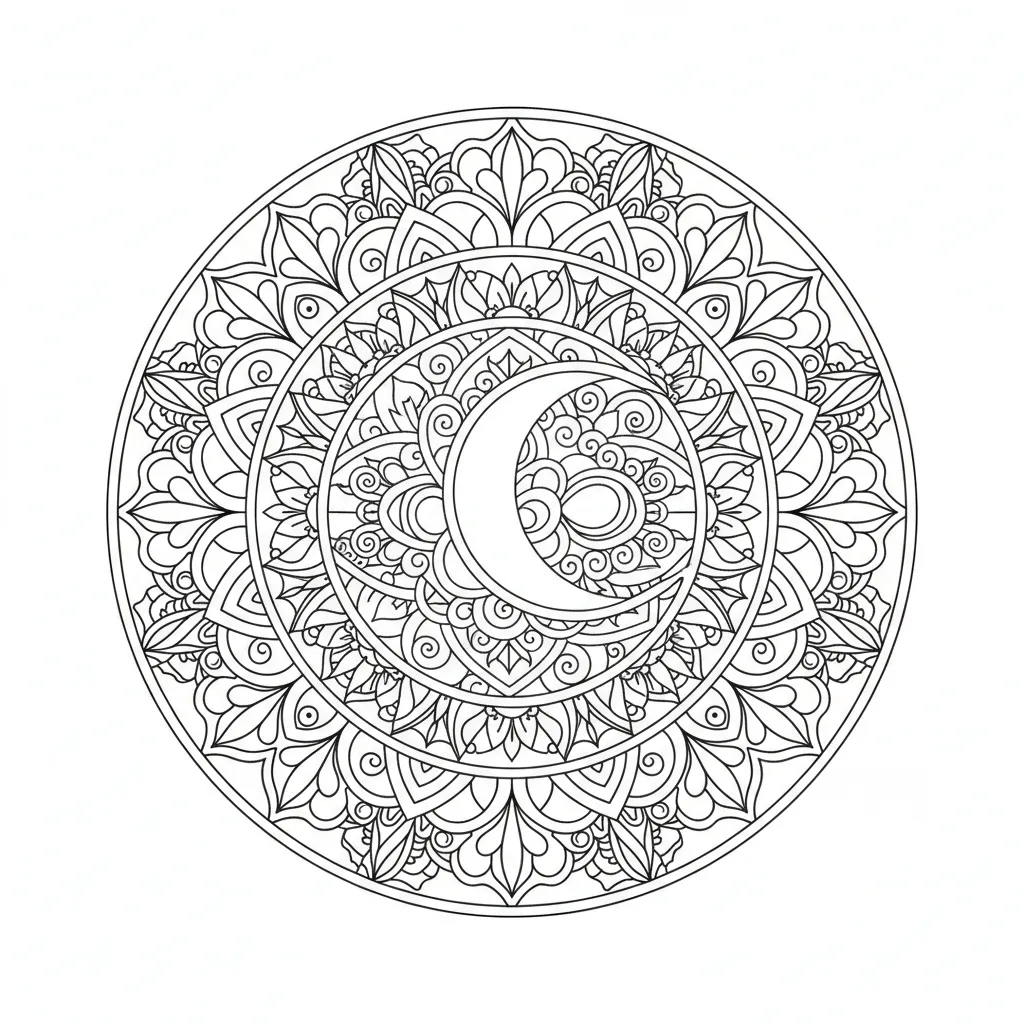 Moon Mandala printable