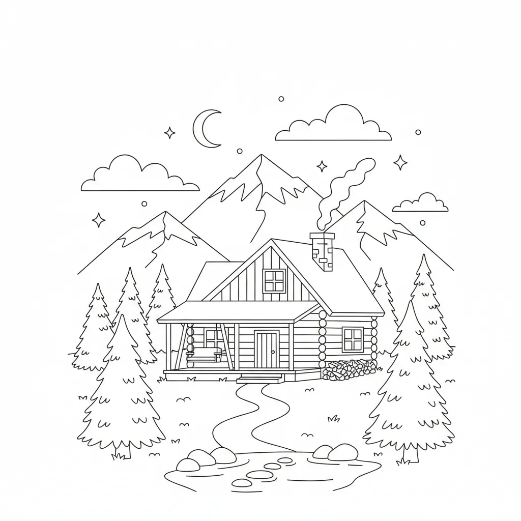 Mountain Cabin printable