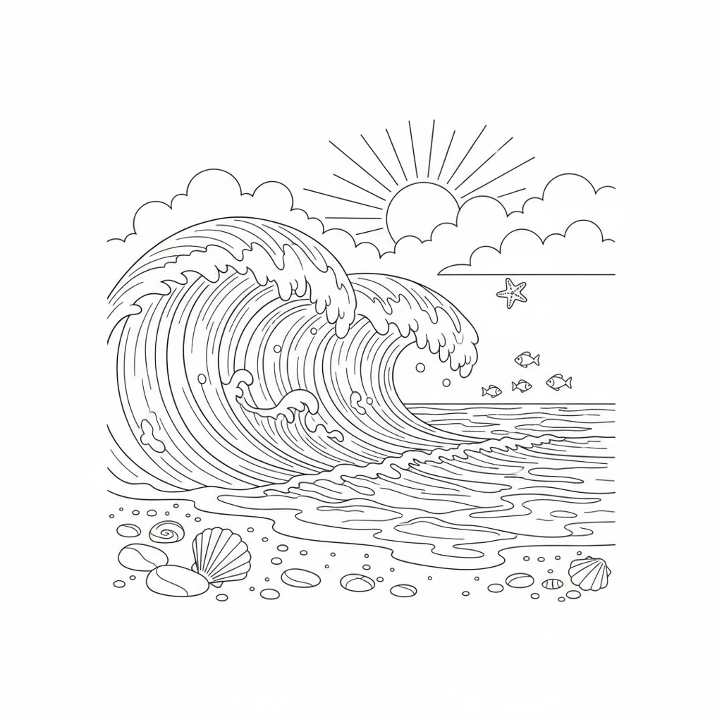 Ocean Waves coloring page