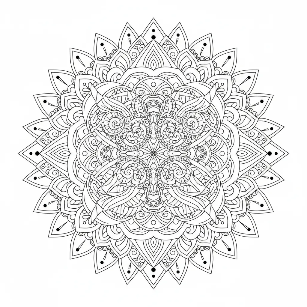 Owl Mandala printable