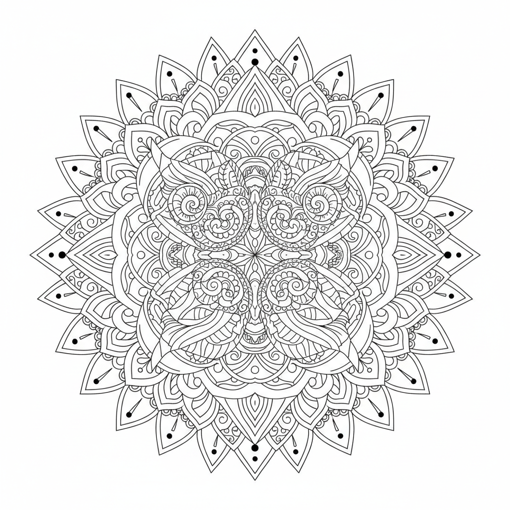 Owl Mandala coloring page