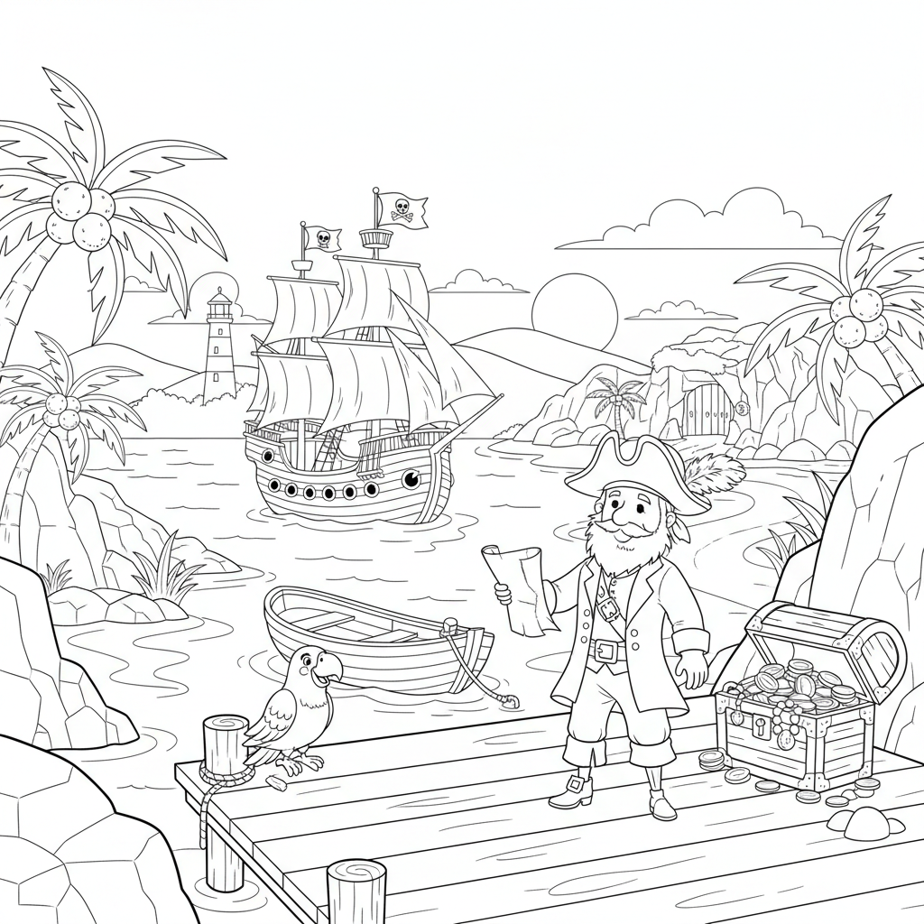 Pirate Cove coloring page