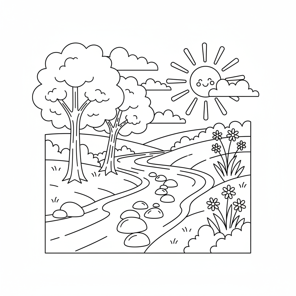 River Stream coloring page