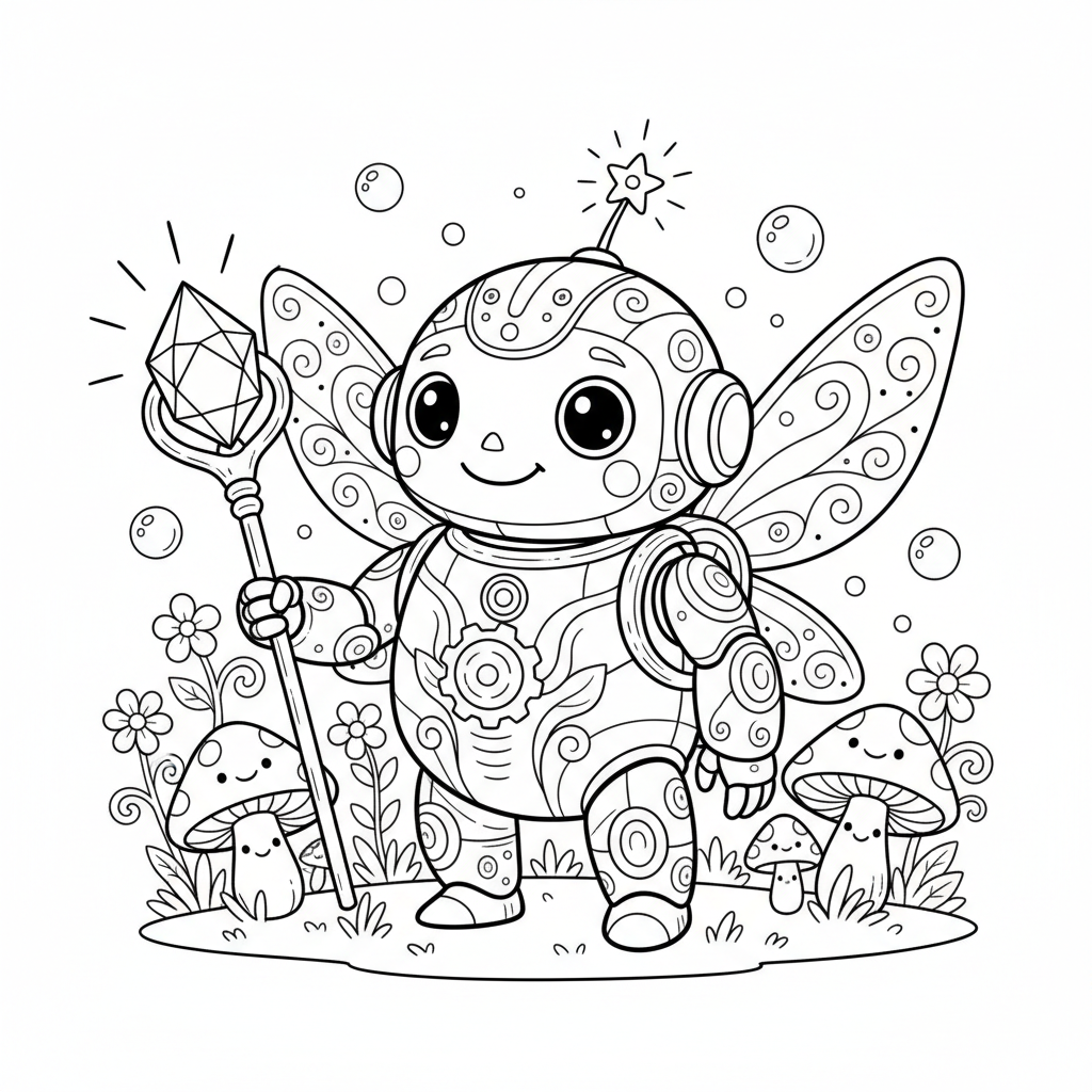 Robot Buddy coloring page