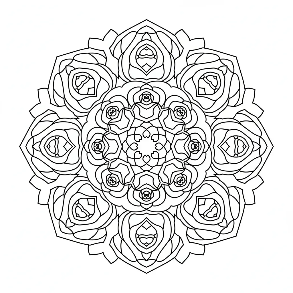 Rose Mandala printable